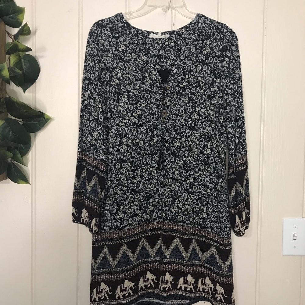 Ladies Altar’d State LS Multicolor Design Dress Elephants Flower Floral 
XS 0 2… - Picture 12 of 14